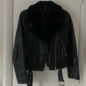 Boack faux leather jacket